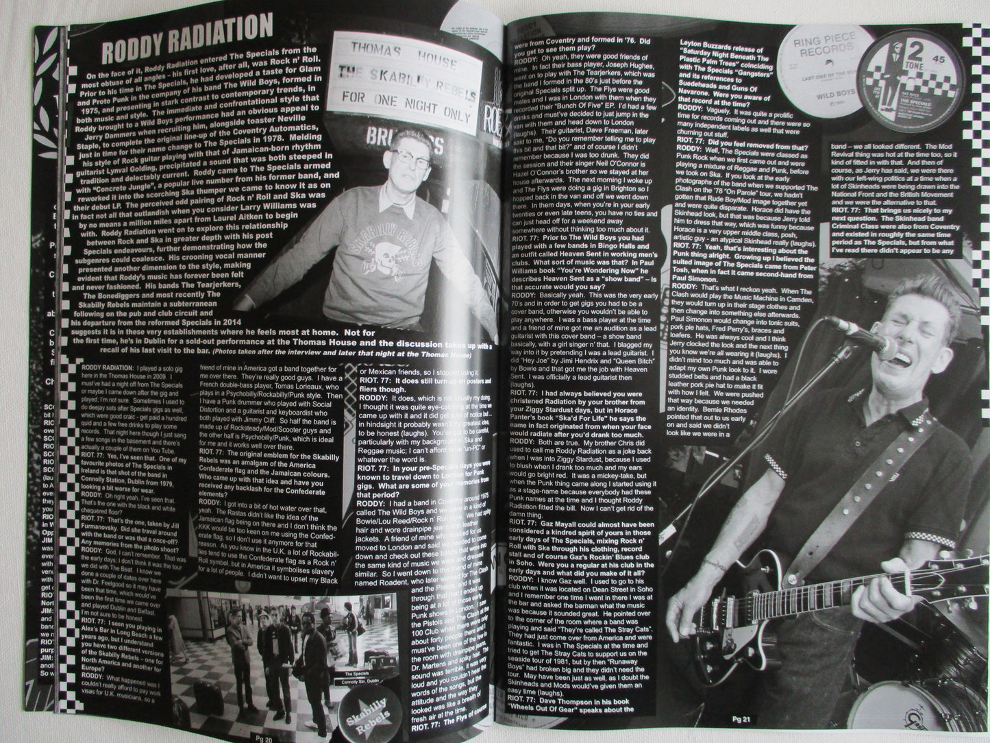 RIOT 77 fanzine Roddy Radiation , Beltones , The Press HALF PRICE