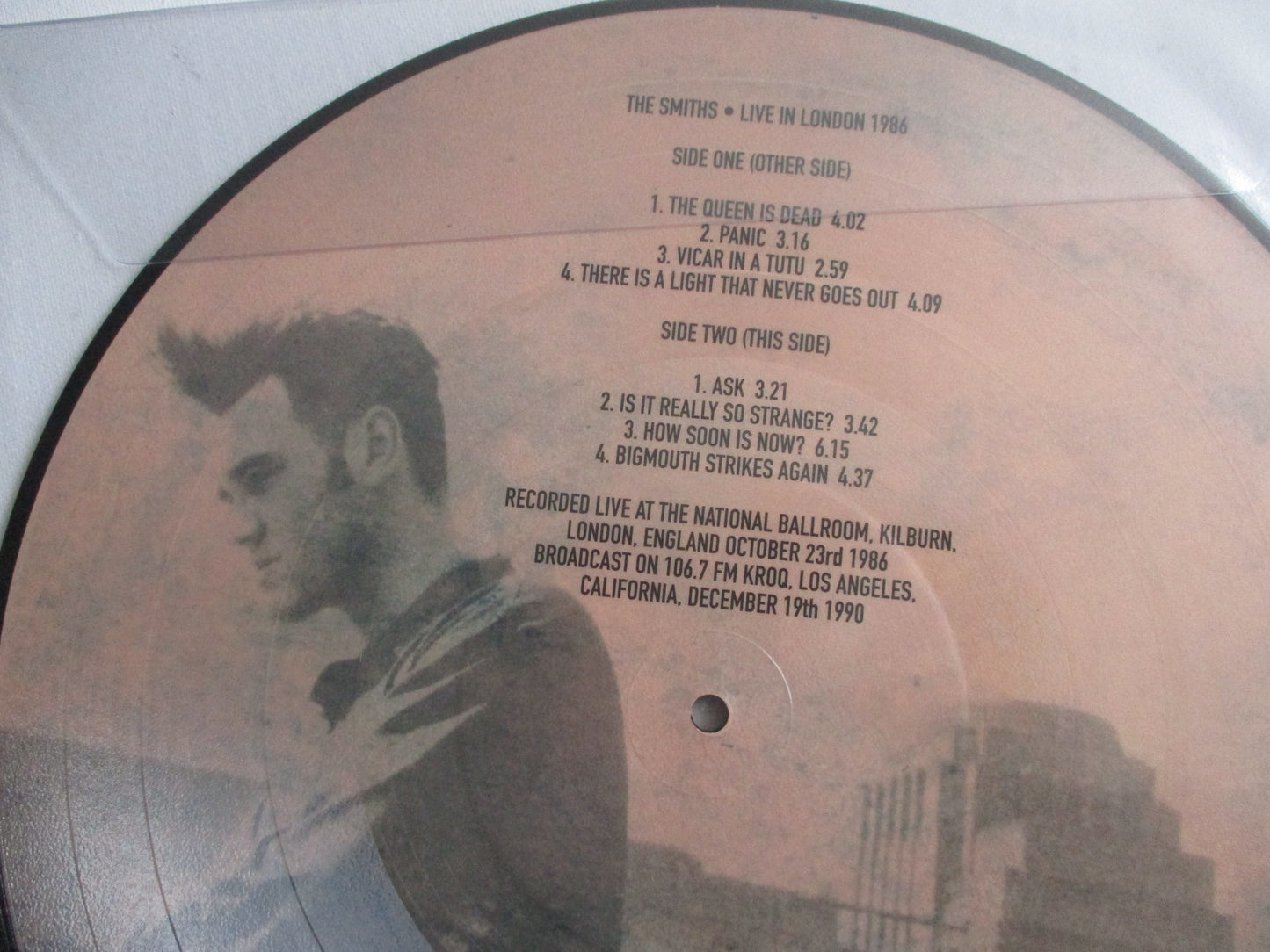 THE SMITHS live national ballroom 1986 LP PIC DISC one only