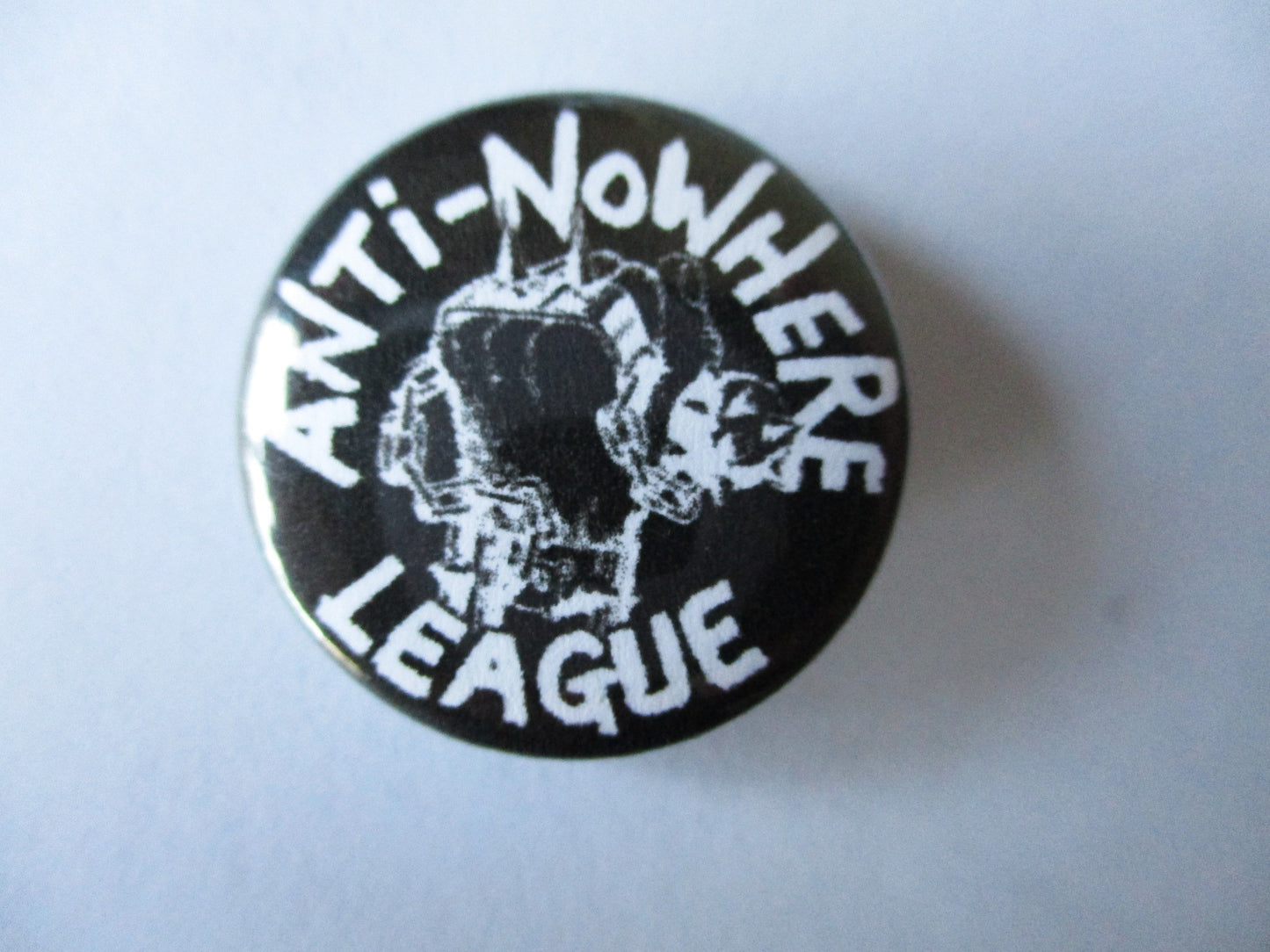 ANTI NOWHERE LEAGUE punk badge (B&W)