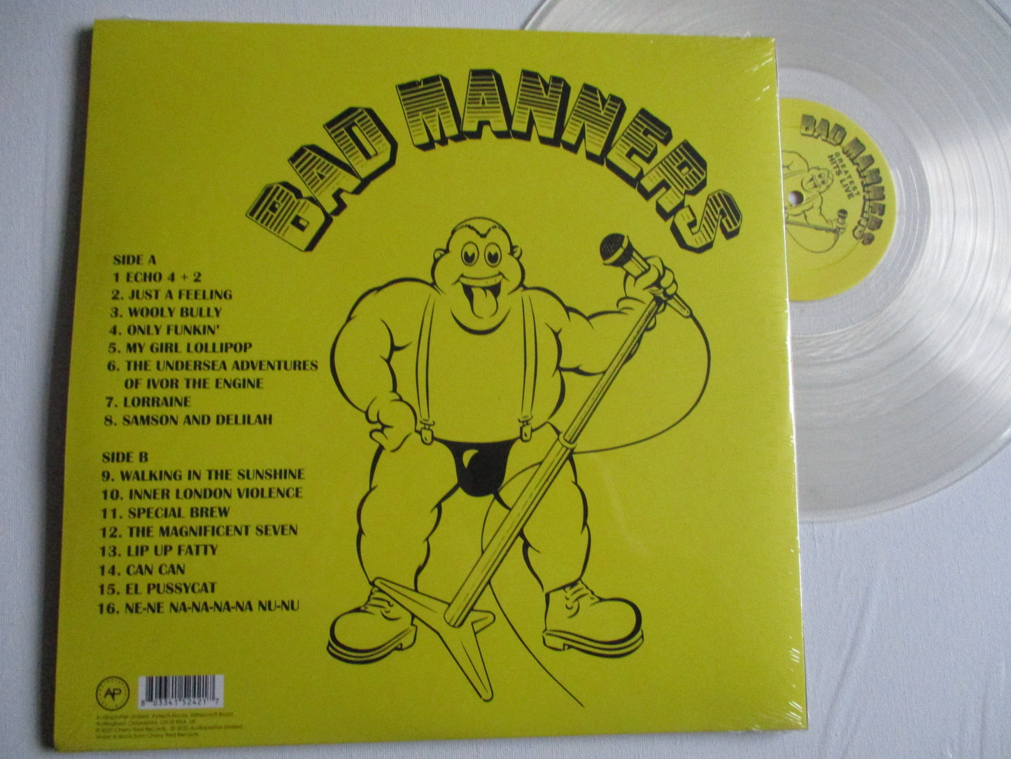 BAD MANNERS greatest hits live LP Clear V G/fold