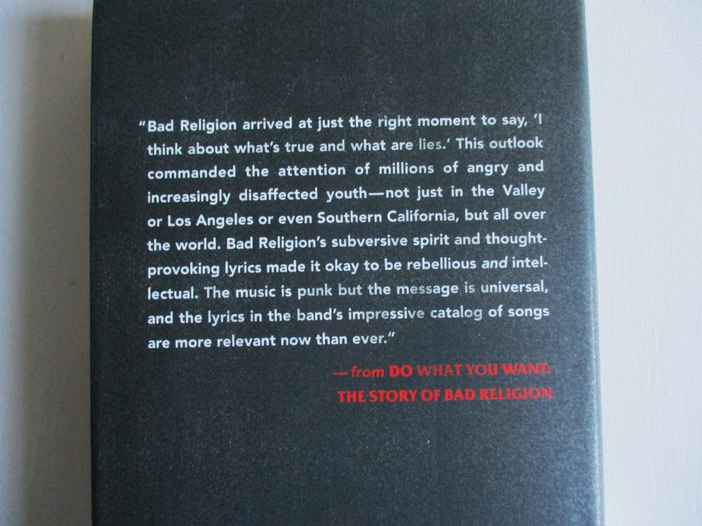 DO WHAT YOU WANT - Bad Religion BOOK