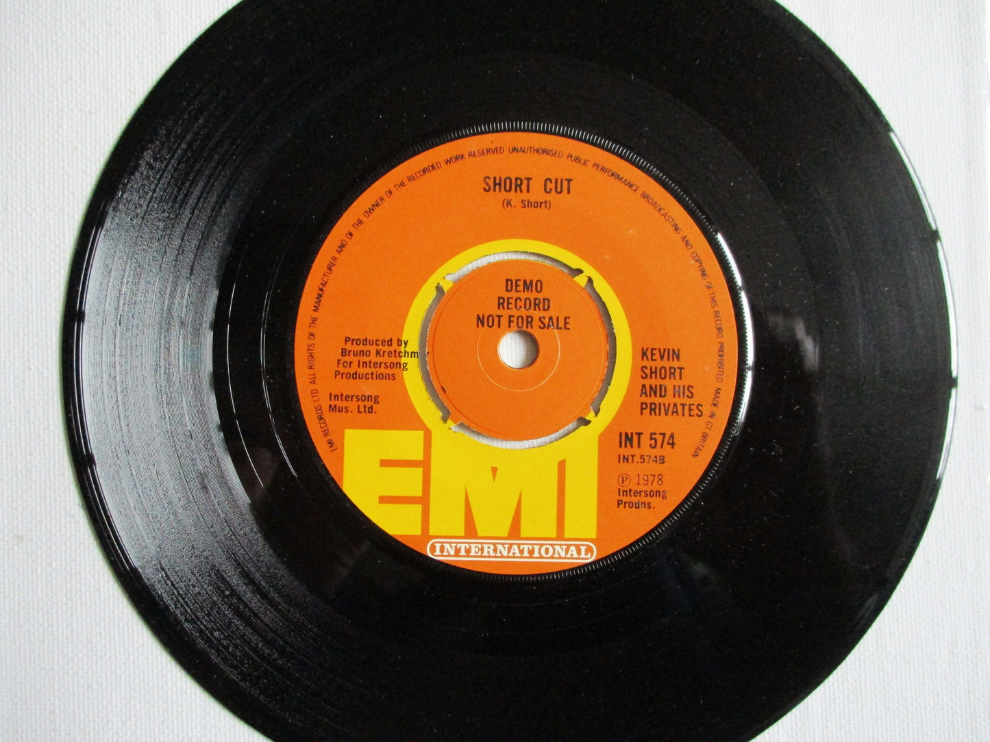 KEVIN SHORT & HIS PRIVATES - punk strut 7" DEMO -/VG
