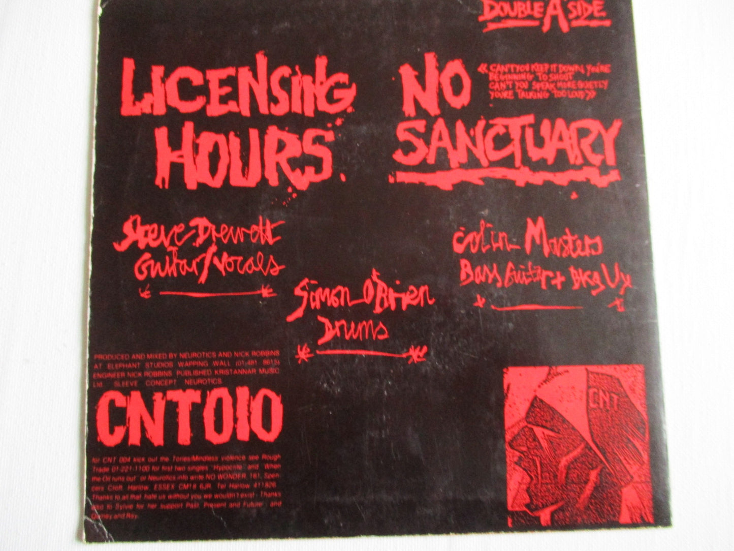 NEWTOWN NEUROTICS licensing hours 7" G EX