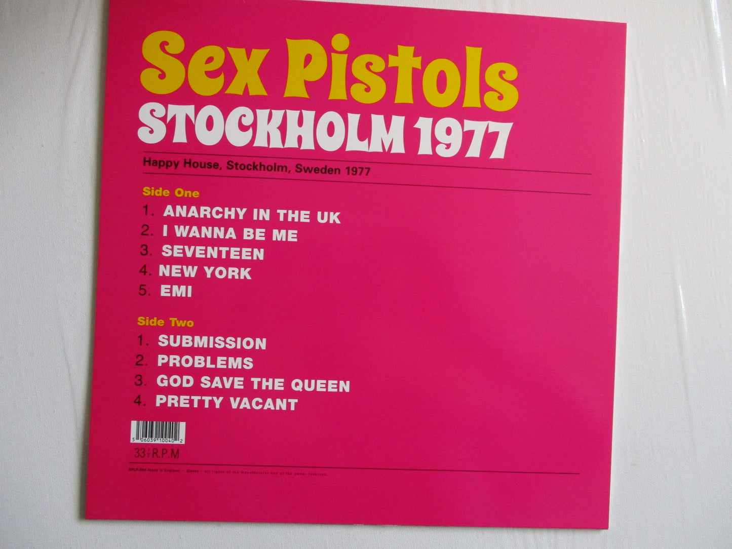 SEX PISTOLS stockholm 77 LP