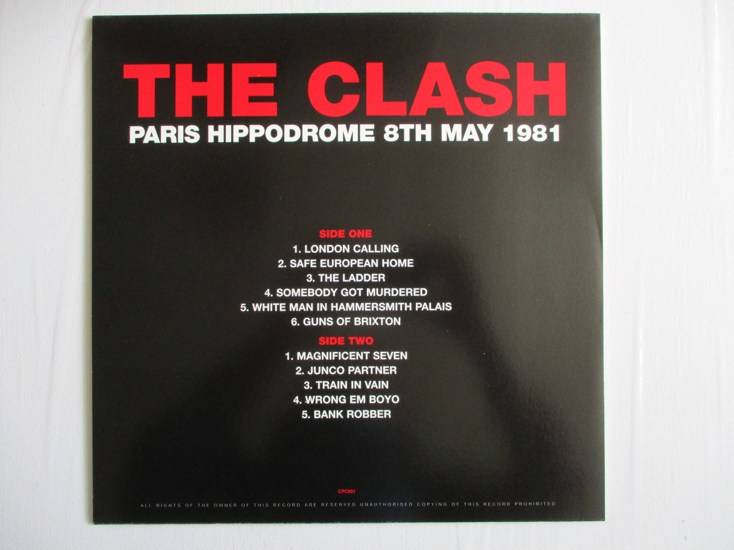THE CLASH paris hippodrome 1981 LP