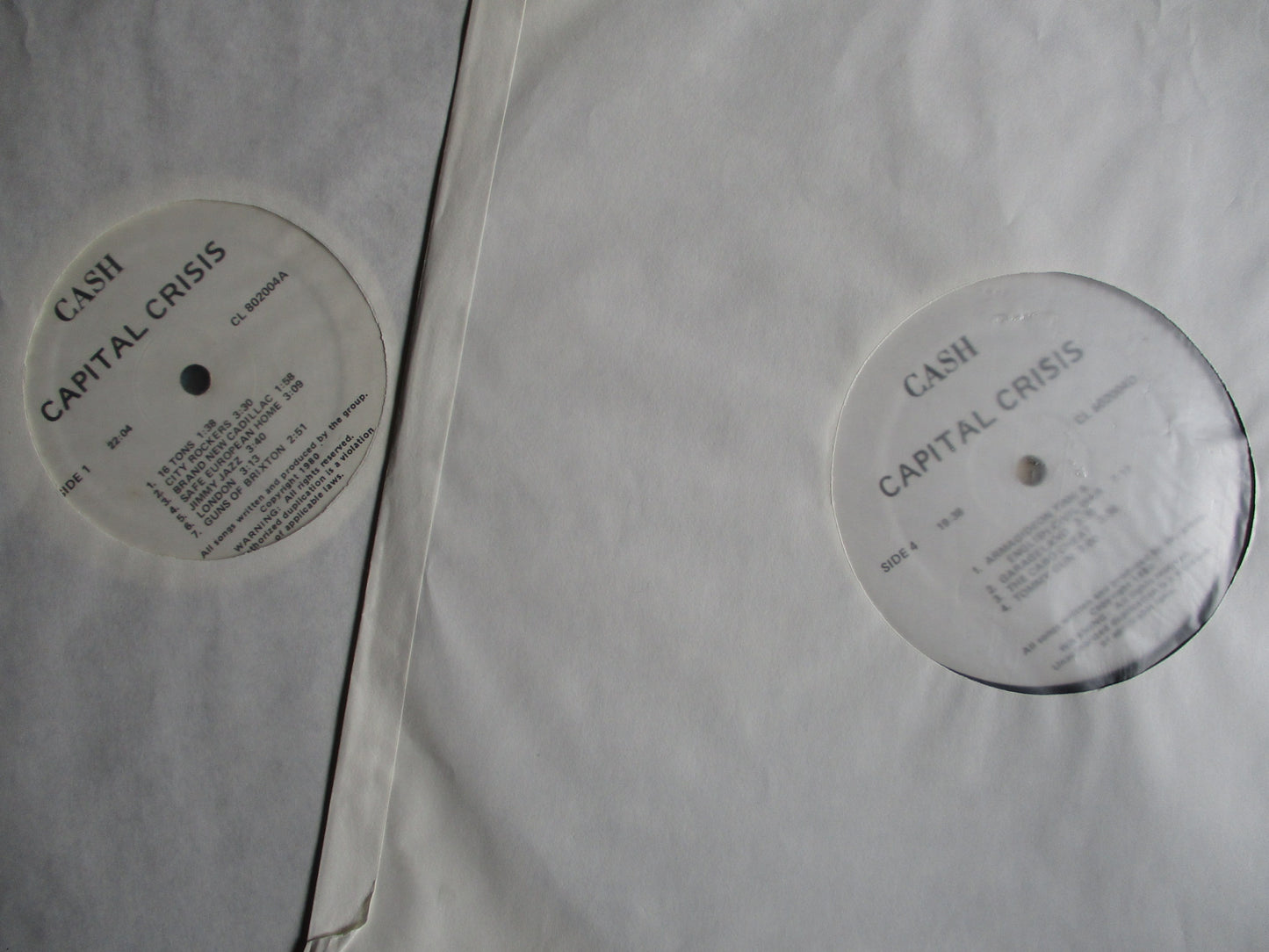 THE CLASH capital crisis 2LP G VG VG SALE!
