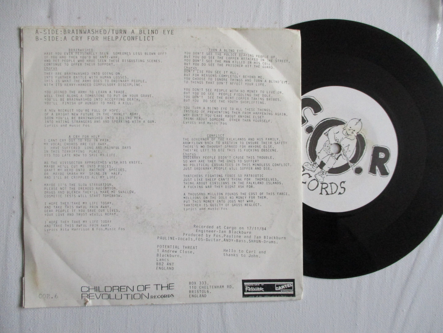 POTENTIAL THREAT brainwashed 7" G+ VG+