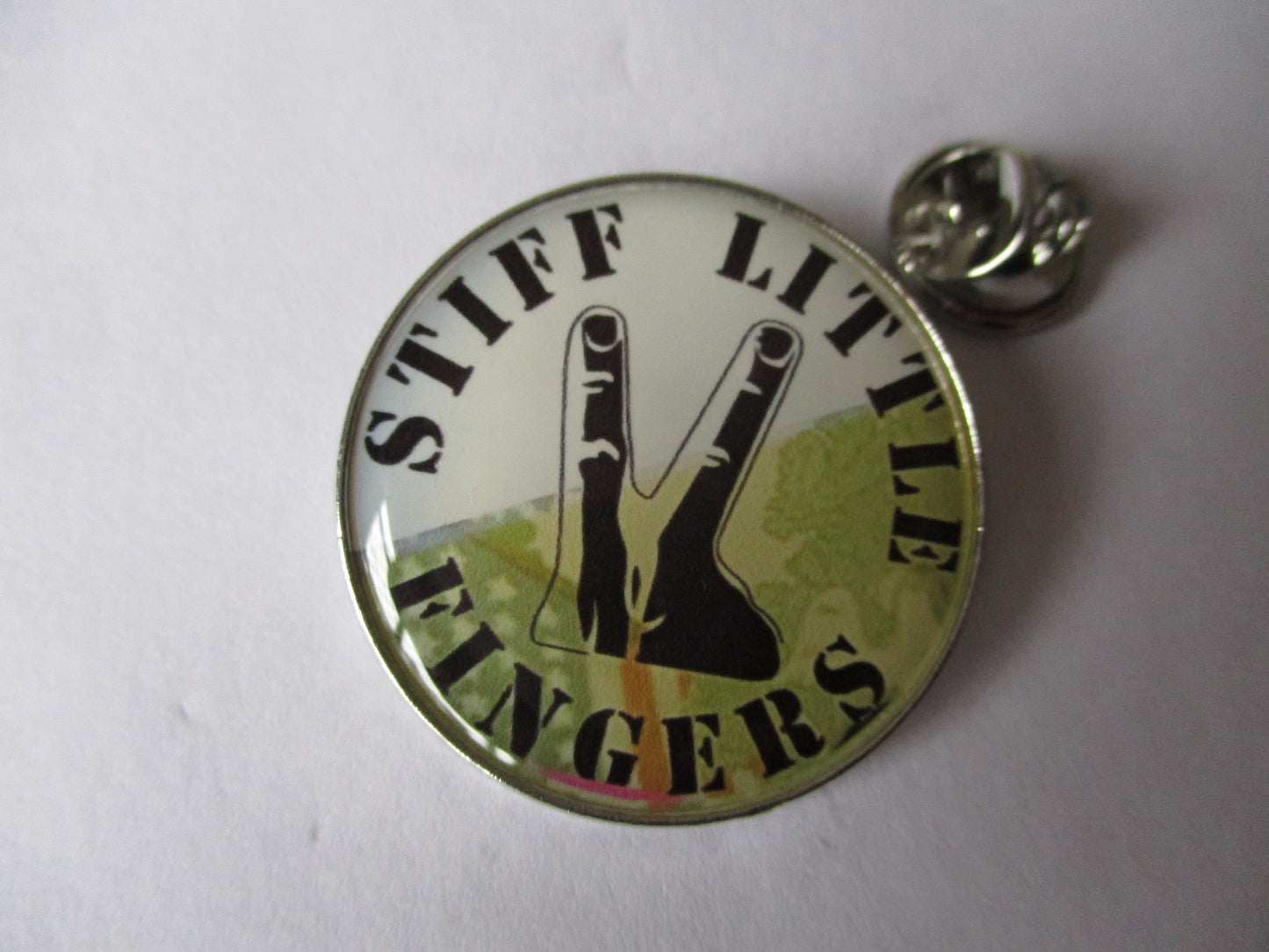 STIFF LITTLE FINGERS punk metal badge - 1 only