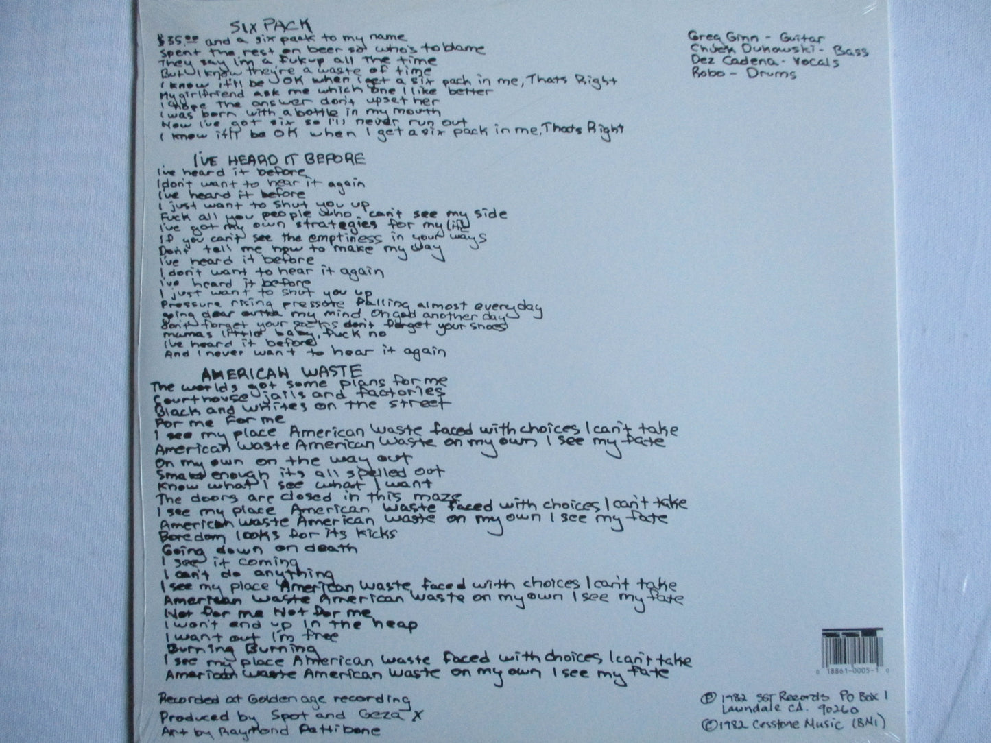 BLACK FLAG six pack 12" USA import