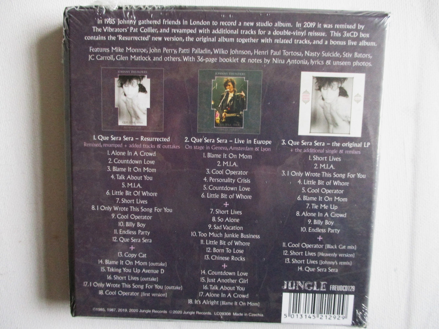 JOHNNY THUNDERS que sera sera 3CD box set (1 only)