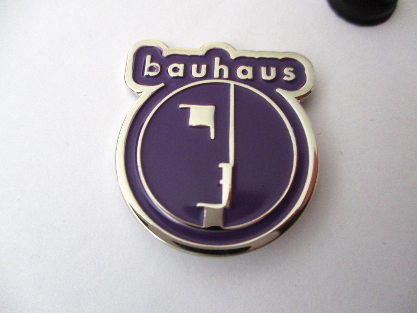 BAUHAUS post punk metal badge (purple) goth
