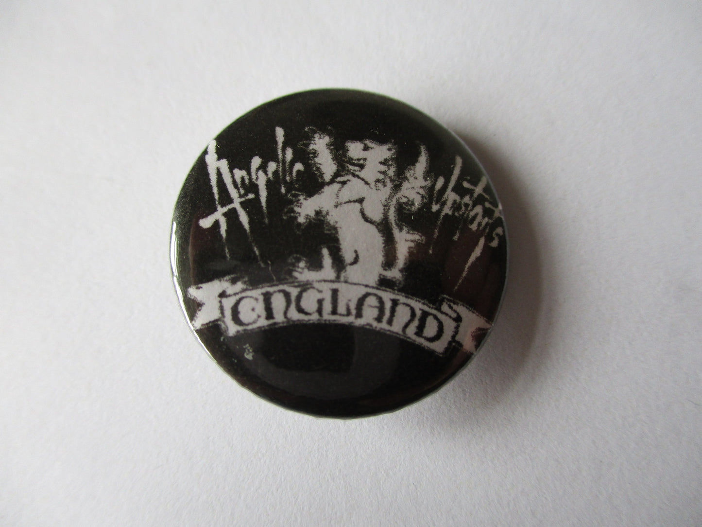 ANGELIC UPSTARTS punk badge (England B&W)