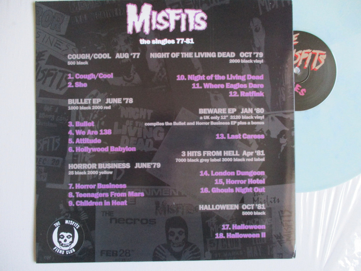 THE MISFITS singles 1977 - 1981 LP