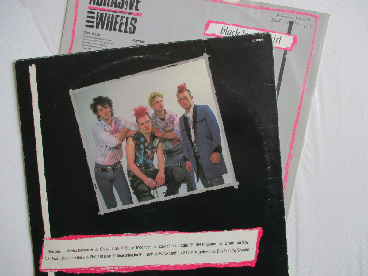 ABRASIVE WHEELS black leather girl LP G F+