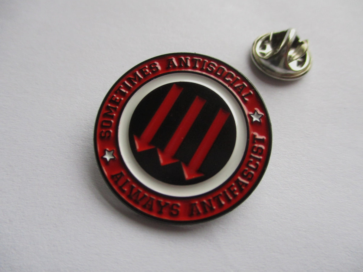 SOMETIMES ANTISOCIAL metal badge enamel pin (black)