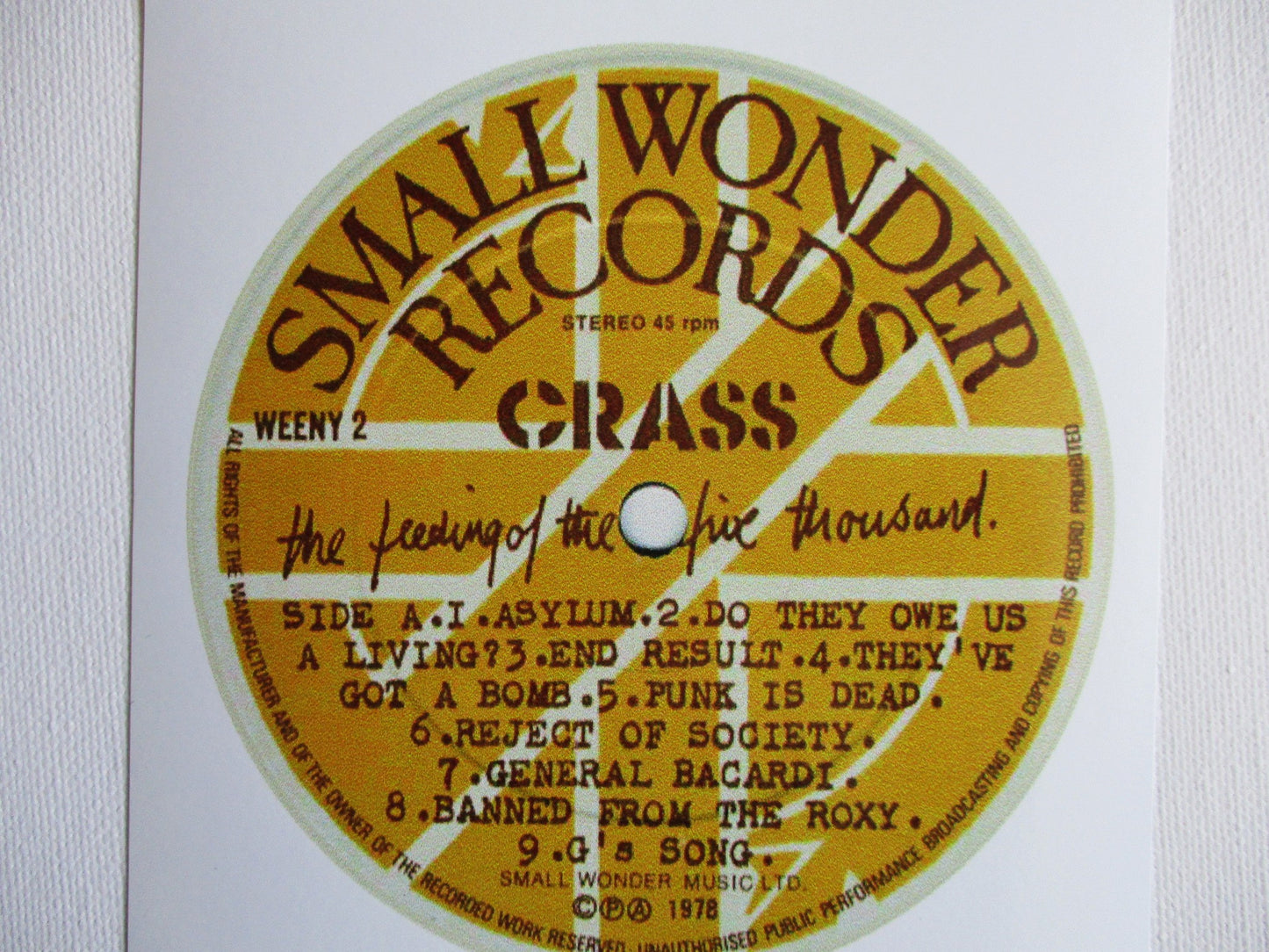 CRASS large PUNK VINYL STICKER record label