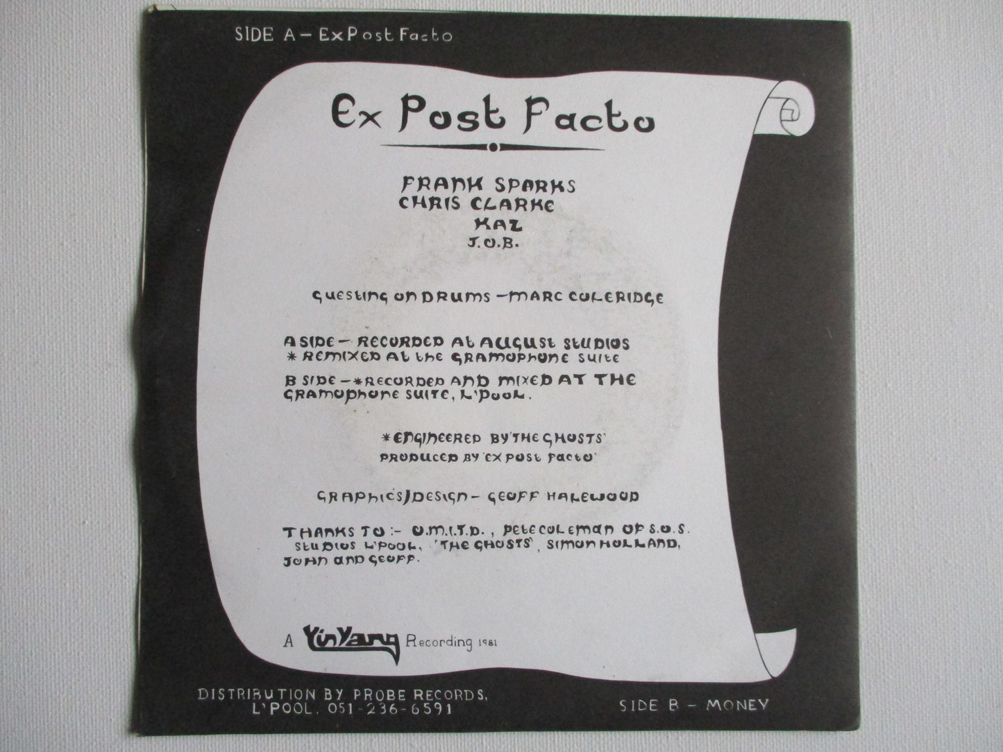 EX POST FACTO s/t 7" EX EX post punk