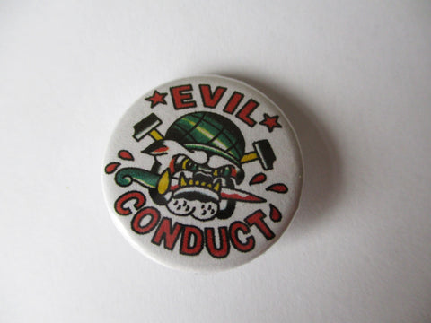 EVIL CONDUCT oi! punk badge (army logo)