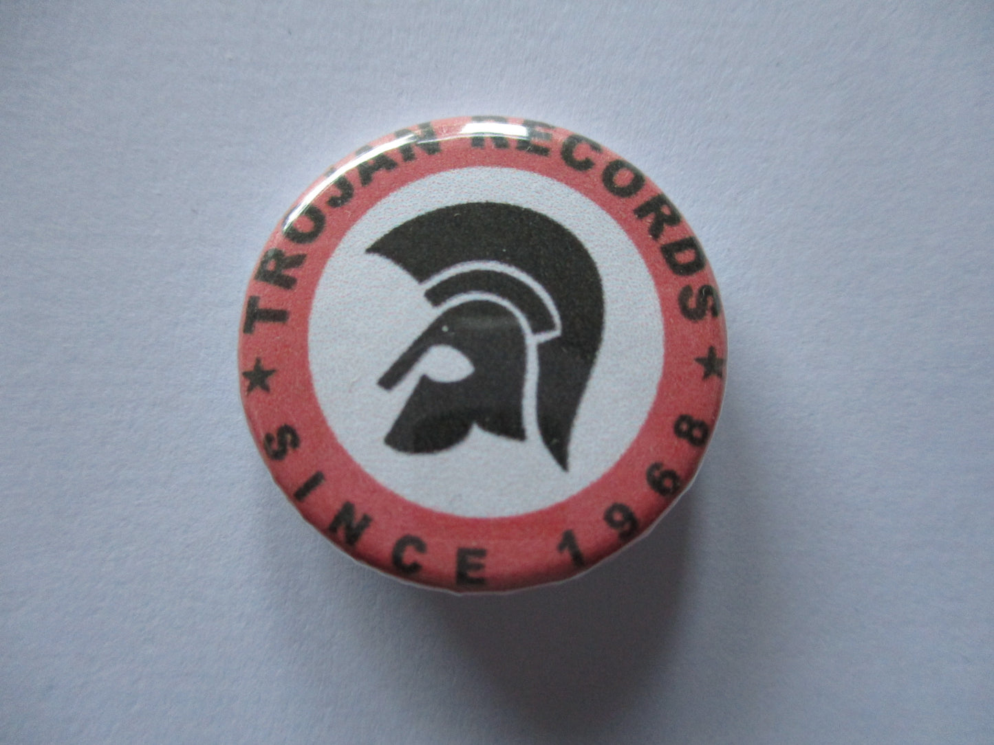 TROJAN RECORDS (helmet version) ska badge