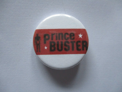 PRINCE BUSTER ska reggae badge (red logo)