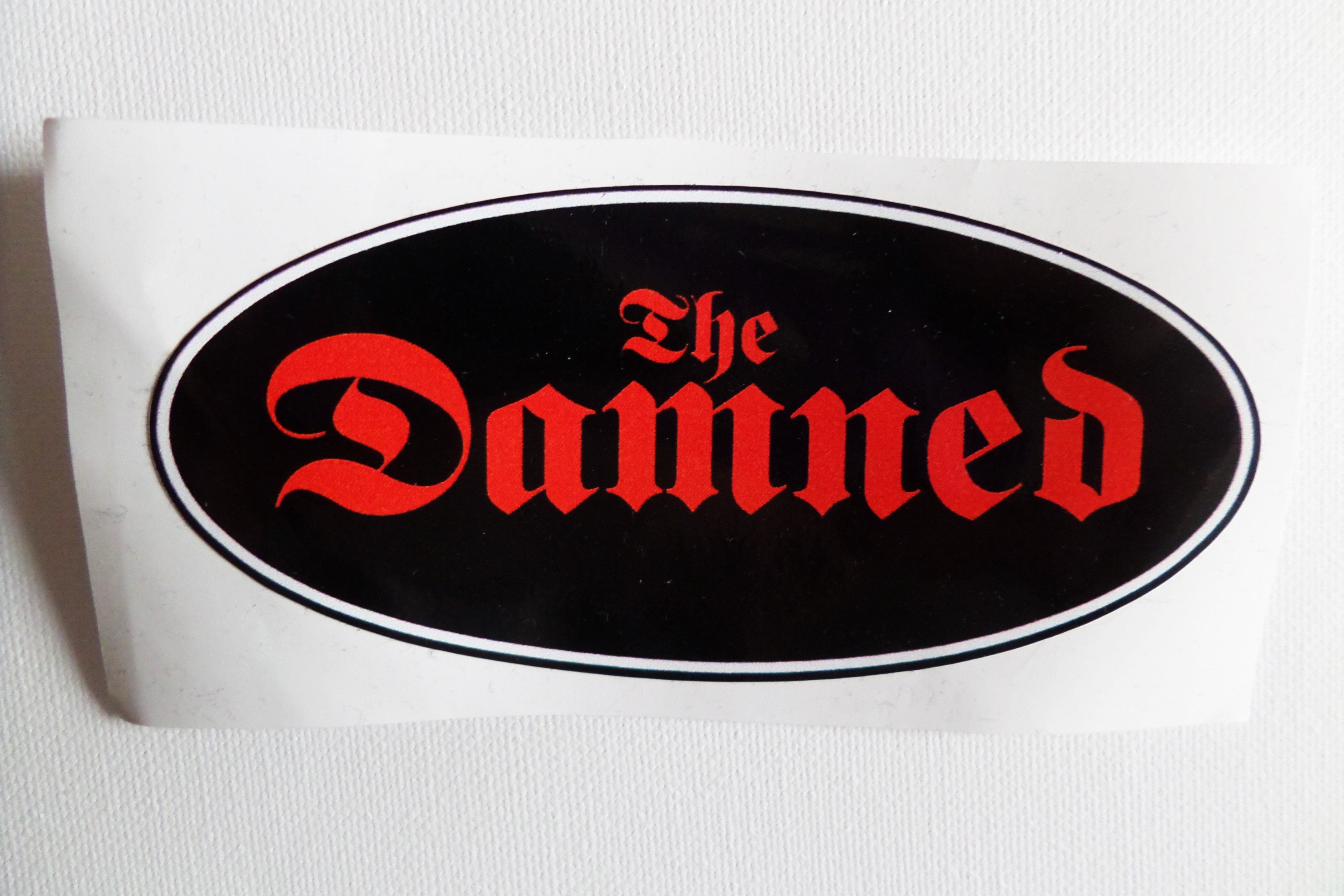 THE DAMNED large oval shape PUNK VINYL STICKER – Savage Amusement