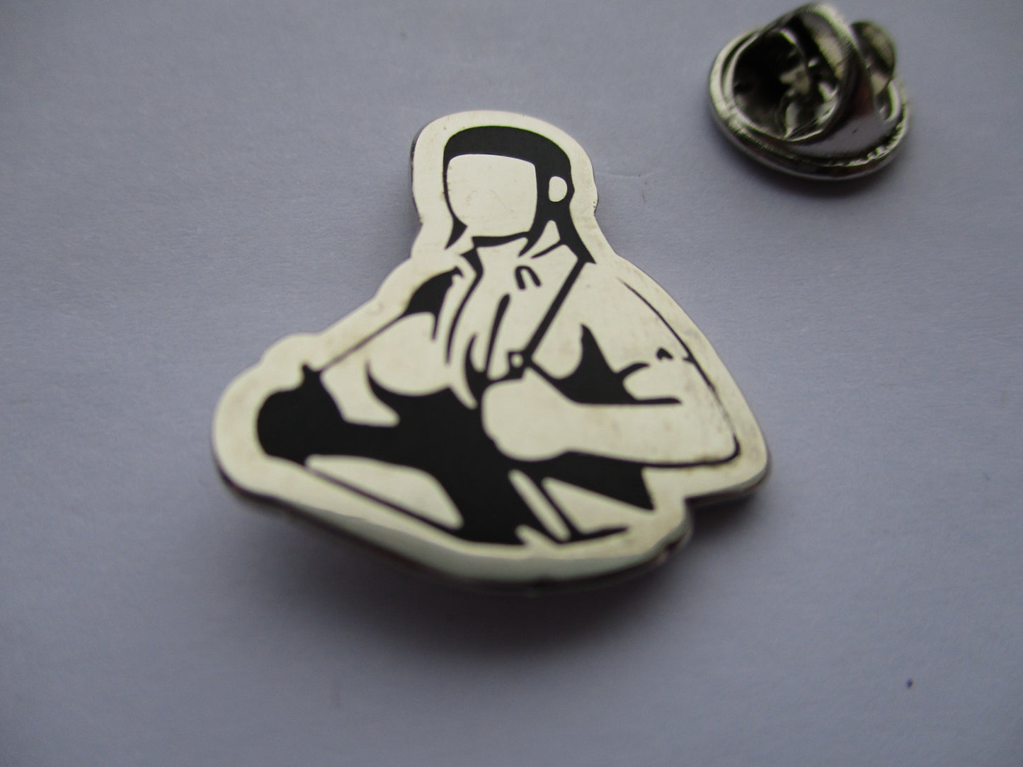SKINHEAD GIRL w braces SKA OI! METAL BADGE
