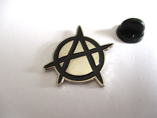 ANARCHY anarcho punk metal badge (silver)