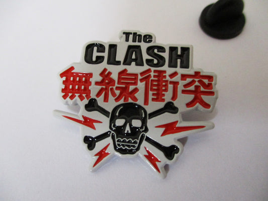 THE CLASH punk metal badge enamel pin (oriental, grey)