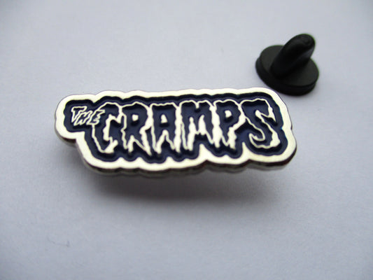 THE CRAMPS psychobilly PUNK METAL BADGE navy