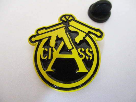 CRASS punk metal badge (Black/yellow) enamel pin