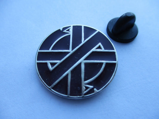 CRASS anarcho punk metal badge (dk purple)