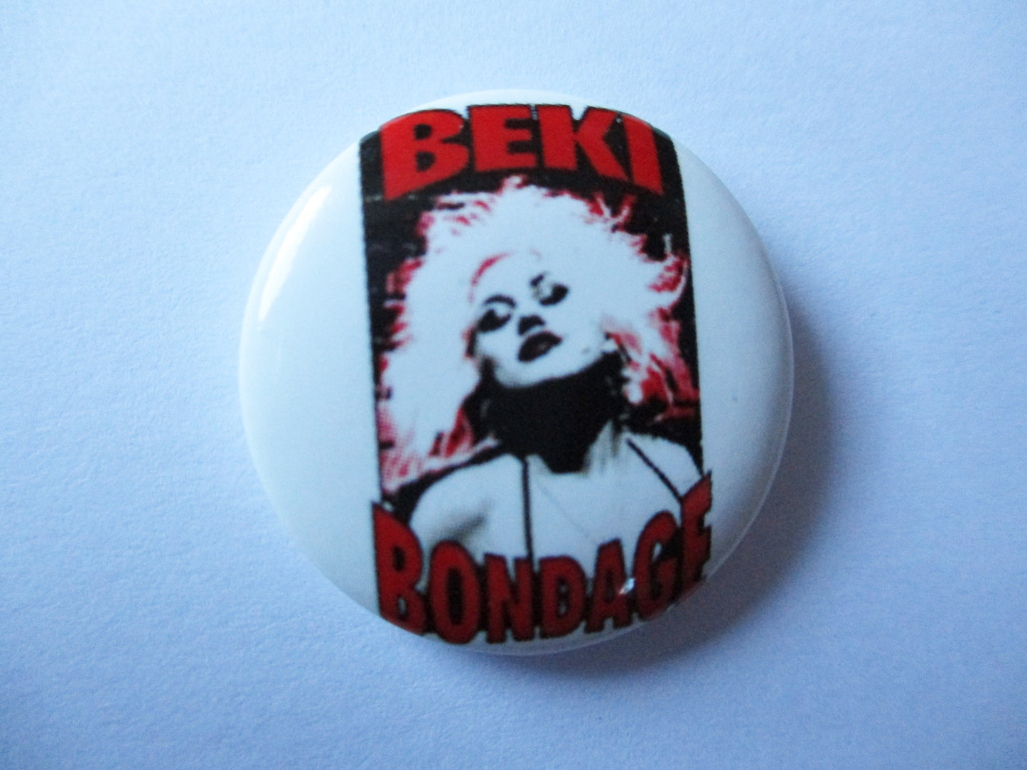 BEKI BONDAGE punk badge vice squad