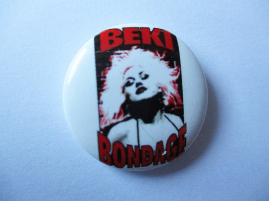 BEKI BONDAGE punk badge vice squad