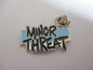 MINOR THREAT hardcore PUNK METAL BADGE (sky blue/silver)