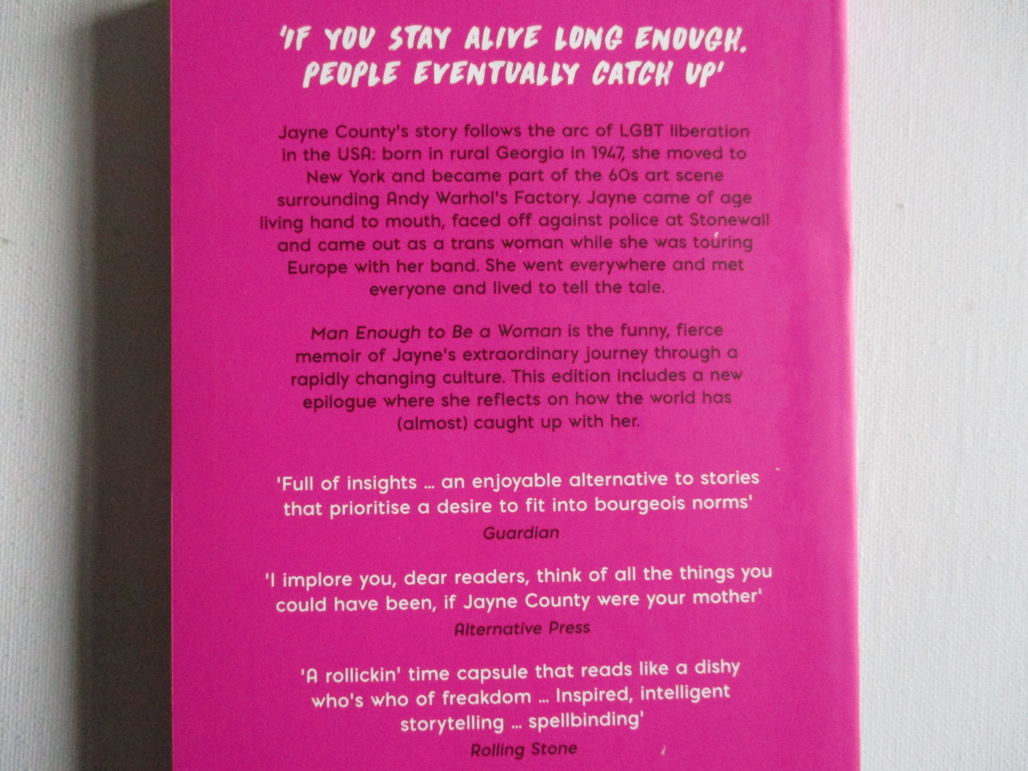 JAYNE COUNTY man enough to be a woman BOOK