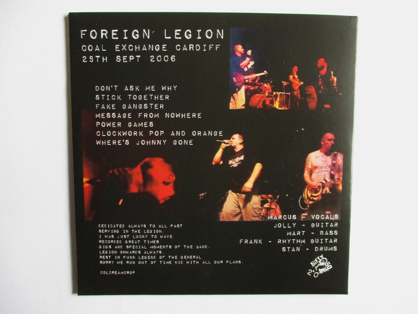 FOREIGN LEGION cardiff coal exchange CD