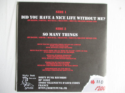 COCK SPARRER did you have a nice life without me? 7" RARE COVER