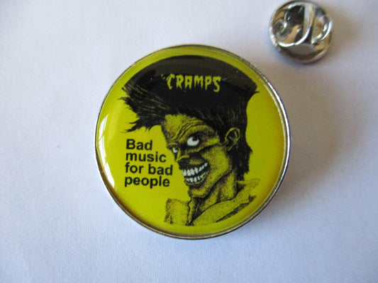 THE CRAMPS bad music psychobilly punk metal badge