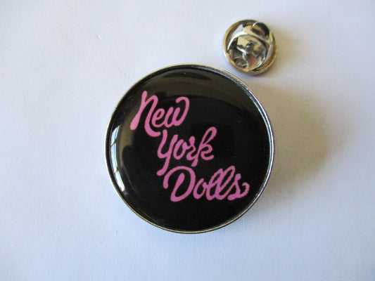 NEW YORK DOLLS glam punk metal badge