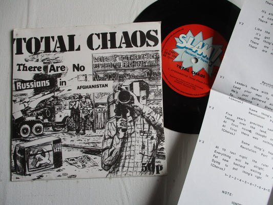 TOTAL CHAOS there are no russians in afghanistan 7" ORIG & ins VG+ VG