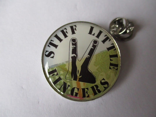 STIFF LITTLE FINGERS punk metal badge - 1 only