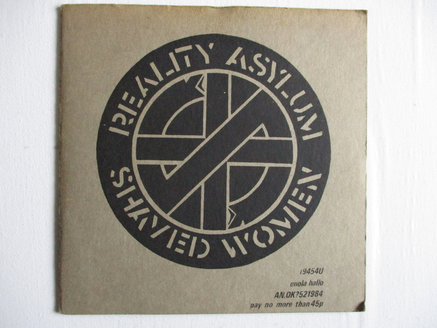 CRASS reality asylum 7" ORIG  VG+ VG