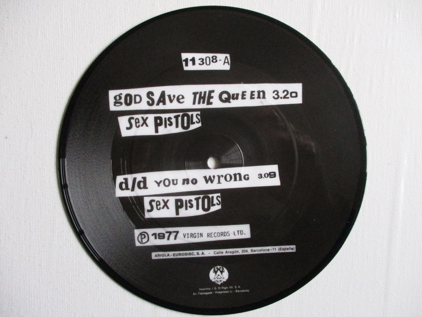 SEX PISTOLS god save the queen 7" PIC DISC -/EX