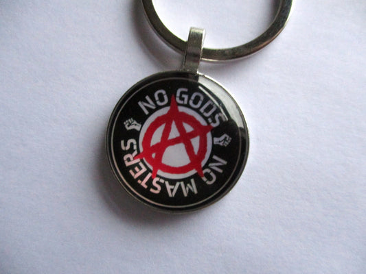 NO GODS NO MASTERS anarcho punk KEYRING