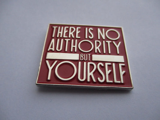 Crass , Anarchist , Anarcho Punk , Enamel Pin badge . There is no authority but yourself . protest punk . Socialist , left wing 