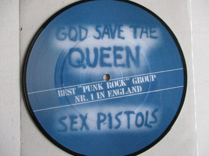 SEX PISTOLS god save the queen 7" Pic Disc Brazil repro EX