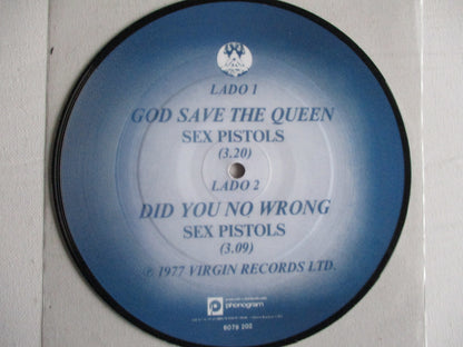 SEX PISTOLS god save the queen 7" Pic Disc Brazil repro EX