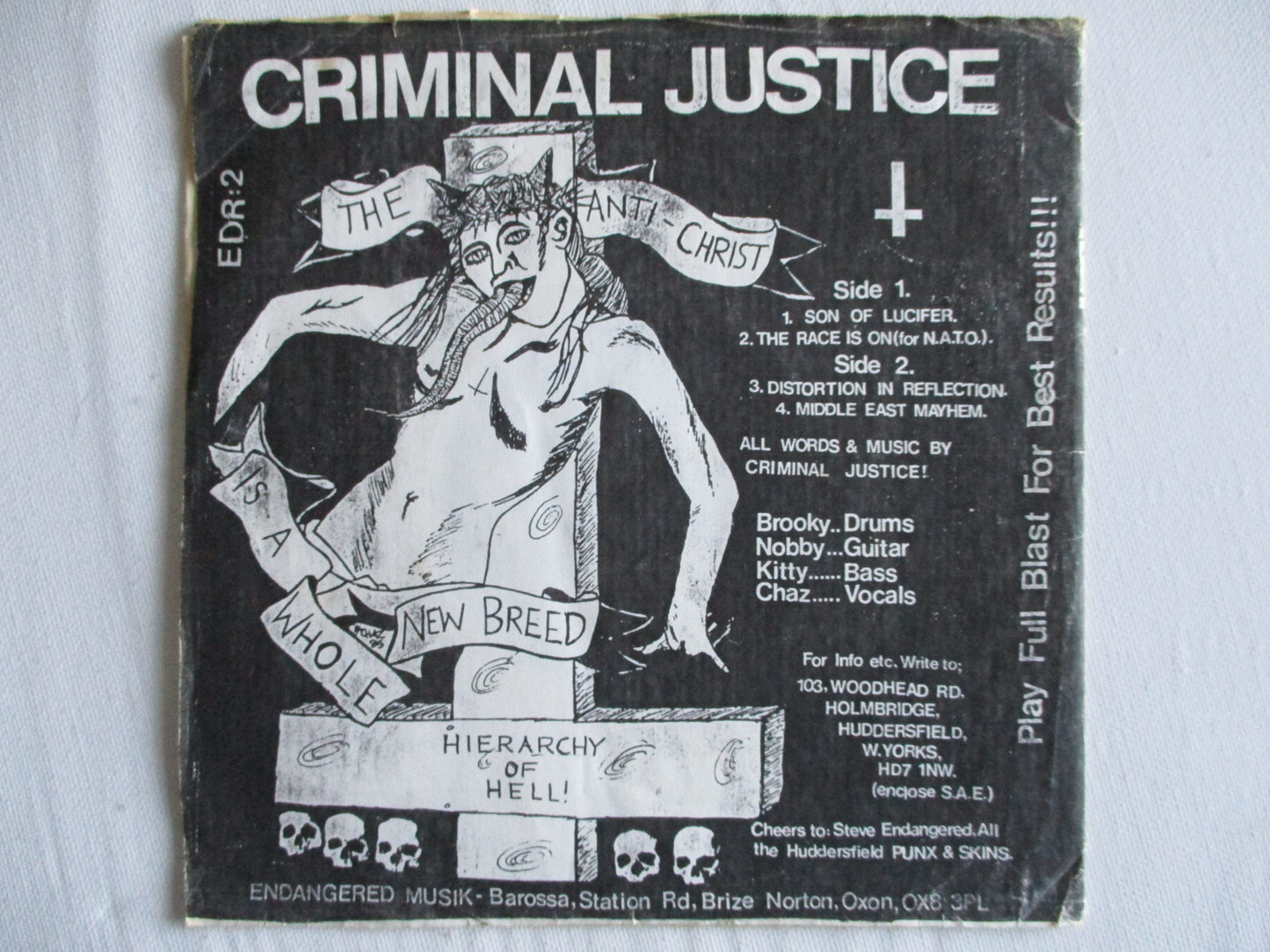 CRIMINAL JUSTICE hierarchy of hell 7" VG VG+