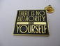 CRASS no authority punk metal badge (gold)