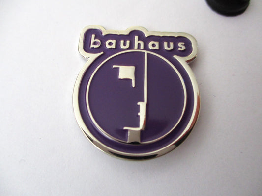 BAUHAUS post punk metal badge (purple) goth